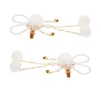 Healeved Pinza Pelo De Conejito De Pascua De Horquillas De Bola De Peluche Para Adorno De Pelo Para Coelho Da Pascua y Diadema Orejas