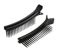 Healeved Pinzas Cabello Profesionales Multifunción Peine, Grandes, Color Negro, Pack de 2 Unidades para Seccionar, Cortar y Peinar el Pelo, Accesorios de Peluquería Portátiles para Uso