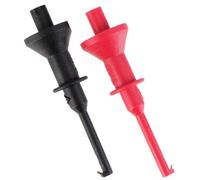 Healeved Pinzas de Prueba Enchufables para Multímetro Gancho de 4 Mm Clips de Sonda para Pruebas Eléctricas 1 Roja y 1 Negra Uso en Reparación Electrónica y Test de Circuitos Integrados