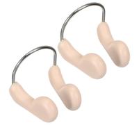 Healeved Pinzas Nasales para Natación TPR Impermeables Color Carne 2 Unidades Protector Nasal para Adultos Ajuste Cómodo y Seguro para Piscina y Buceo