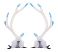 Healeved Pinzas Pelo de Reno Navideño Pequeñas Orejas de Ciervo Accesorios de Cuerno de Alce para Niñas Pasadores Navideños Forma de Cuerno de Reno Decoración de Pelo para Cosplay