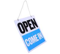 Healeved Placa Colgante de Bienvenida de PVC Cuadrada con Reloj Señal de Apertura para Tienda y Centro Comercial Tablero Decorativo Resistente para Puerta o Pared Diseño Práctico y