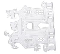 Healeved Plantilla Decorativa DIY de Acero al Carbono para Manualidades, Troquel de Corte para Scrapbook y Papel, Estilo Casa Terrorífica para Embossing Hecho a Mano