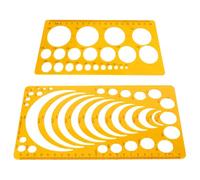 Healeved Plantillas de Diseño de Dibujo Geométrico de Plástico Transparente, Reglas Geométricas de Medición Precisas, 2 Piezas (modelo 4356 y 4361), Herramientas Multifuncionales