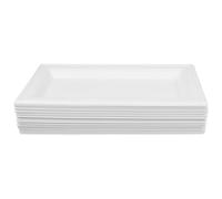 Healeved Platos Desechables de Cartón Grueso para Catering y Picnic, Bandejas Rectangulares de Color Claro 5x10 Pulgadas, Resistentes para Alimentos Fríos y Calientes, Pack de 50 Unidades