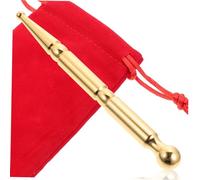 Healeved Pluma de Acupuntura de Latón para Masaje Facial y Corporal Palo de Masaje Cabezal Doble Profunda para Reflexología y Alivio Muscular Herramienta Práctica para Bienestar en Casa