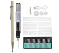 Healeved Pluma de Grabado Eléctrica Inalámbrica 25W Carga USB 3 Velocidades Ajustables Kit de 49 Piezas para Cortar Tallar Pulir y Esmerilar Herramienta Portátil para Bricolaje y