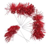 Healeved Pompones de Animadora para Adultos 12piezas en Pet Color Rojo Portátiles para Eventos Universitarios y Animación Deportiva