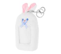 Healeved Porta Tarjetas de Peluche Kawaii Tarjetero de Conejo para Identificación Funda de Felpa para Tarjetas Llavero Adorable para Escuela y Oficina