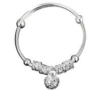 Healeved Pulsera de Campana para Niños y Bebés, Brazalete de Aleación Plateada, Ligera y Ajustable, Joyería Infantil Unisex para Obsequio en Cumpleaños y Fiestas, Talla Única