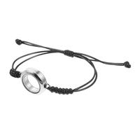 Healeved Pulsera de Mujer Ajustable de Acero Inoxidable con Diseño Trenzado y Botella de de Joyería de Muñeca Ligera y Cómoda con Cuerda Encerada Negra Accesorio Versátil para Uso Diario y