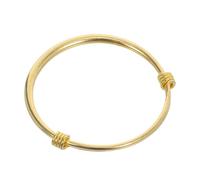 Healeved Pulsera Infantil Ajustable De Cobre Chapado En Oro, Brazalete Abierto Para Niñas, Diseño Sencillo, Uso Diario y Ocasiones Obsequios, Tamaño Pequeño Adaptable
