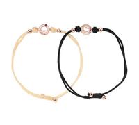 Healeved Pulseras de Ajustables Sensor de Vibración y Conexión Táctil, Brazaletes de Aleación y Cuerda Trenzada para Relaciones a Distancia y Aniversarios