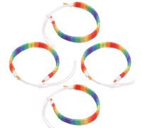Healeved Pulseras de Arcoíris Tejidas a Mano 4 Piezas Ajustables Unisex de Nylon para Orgullo Lgbt, Joyas del Orgullo y Amistad, Accesorio Colorido para Uso Diario y Obsequio