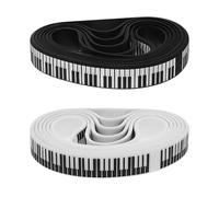 Healeved Pulseras de Silicona Teclas de Piano Banda Elástica Musical Paquete de 12 Piezas 6 Negras 6 para Fiestas Temáticas Conciertos y Regalos Musicales