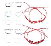 Healeved Pulseras Tejidas Amistad para Niñas, Set de 48 Piezas Cuentas de Cristal, Pulsera Bohemia Multicolor para Fiesta y Uso Diario