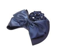 Healeved Redecilla Elástica para Moño con Lazo Azul Malla para Cabello Profesional Femenina Accesorio Elegante para Oficina y Danza