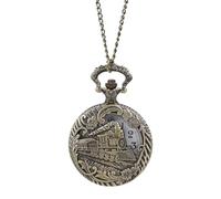 Healeved Reloj de Bolsillo Colgante de Cuarzo Diseño Hueco de Tren Clásico, Reloj de Bolsillo Decorativo para Hombre Cadena Resistente, Estilo Vintage para Uso Diario Varios Estilos