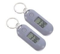 Healeved Reloj Digital Mini Llavero Luminoso para Niños y Estudiantes, Pantalla LED Silenciosa, Portátil y Ligero, Adecuado para Mochila y Uso Escolar, Pack 2 Unidades Gris