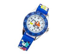 Healeved Reloj Infantil de Pulsera Diseño de Excavadora en Silicona Azul, Cuarzo Preciso para Ayudar Niños a Aprender la Hora y Uso Diario