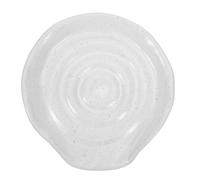 Healeved Reposacucharas de Cerámica Blanco Esmalte Rústico Soporte para Cucharón Resistente y Bandeja para Utensilios de Cocina Mini Porta Cucharas para Encimera Adecuado para Cocina y