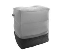 Healeved Reposapiés Inflable de Viaje Gris con Ajuste de Altura, Almohadilla de Felpa Resistente para avión y Tren, Soporte cómodo para piernas y circulación sanguínea, Esencial para Viajes