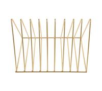 Healeved Revistero Metálico para Escritorio de Oficina Estantería Industrial Triangular Dorada Organizador Multifuncional de Hierro Resistente para Revistas y Documentos Ahorro de