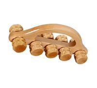 Healeved Rodillo de Masaje de Madera Portátil 10 Ruedas 18x5,5x7 Cm para Espalda y Pantorrillas Herramienta de Masaje Muscular Relajante para Uso en Casa y Viaje