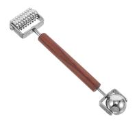 Healeved Rodillo masajeador facial 3D Gua Sha de doble punta de acero inoxidable, refrescante para ojos, cuidado de la piel antienvejecimiento para mujeres.