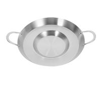 Healeved Sartén Cóncavo de Acero Inoxidable 38 CM Sartén Antiadherente Plana para Freír Patatas Freidora Multifunción para Cocina Hogar y Camping Utensilio Cocina Duradero