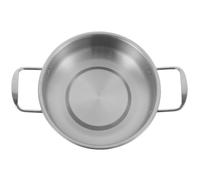 Healeved Sartén Wok de Acero Inoxidable 18 Cm, Pequeña Olla para Cocinar Mariscos y Sopa, Antiadherente Doble Asa, Adecuado para Cocina Doméstica y Restaurante