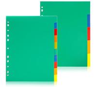 Healeved Separadores de Carpeta Pestañas de Polipropileno Flexibles Multicolor 15 Unidades para Cuadernos y Blocs de Notas Separadores de Índice Desmontables y Resistentes para Oficina