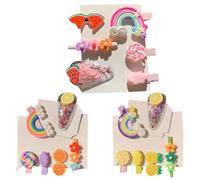 Healeved Set de 18 Horquillas de Plástico para Ñiño Diseño Dulce y Forma Bonita, Portátiles y Fáciles de Llevar para Primer Cumpleaños y Fotos Color Color Aleatorio Varios estilos