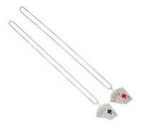 Healeved Set de 2 Collares Colgantes de Cartas de Póker para Hombre y Mujer en Acero Inoxidable con Cristales, Fácil de Usar en Diferentes Ocasiones