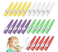 Healeved Set de 20 Kazoos de Plástico para Instrumento Musical Pequeño Ligero y Portátil Adecuado para Fiestas Escuela y Aprendizaje Musical Infantil
