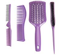 Healeved Set de 4 Peines Anchos para Peinar el Cabello Diseño Antitirones para Hombres y Mujeres en Corte de Pelo y Estilismo