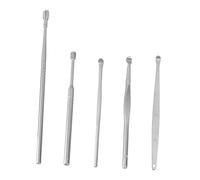 Healeved Set de 5 Palillos para Limpieza de Oídos de Acero Inoxidable Diseño Doble Punta para Quitar Cera, Adecuado para Clínicas Médicas y Consultorios