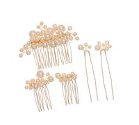 Healeved Set de 5 Peinetas de Perlas Hechas a Mano para Novia y Damas de Corte, Diseño Delicado y Versátil para Ocasiones Obsequios y Compromisos