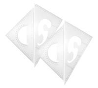 Healeved Set de Reglas Triangulares de Plástico 4 Piezas, Herramienta de Medición Precisa para Dibujo y Escuela, Portátil y Ligera para Estudiantes y Profesionales