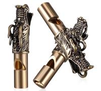 Healeved Silbatos de Latón Forma de Cabeza de Dragón, 3 Unidades, Silbato de Emergencia Multifunción Pequeño para Camping, Supervivencia y Senderismo, Accesorios de Señalización