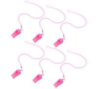 Healeved Silbatos de Plástico Rosa con Cordón y Boquilla Sonido 120 Decibelios Paquete 6 Unidades Silbatos para Entrenadores y Árbitros Ideales para Fútbol Fiestas y Actividades al