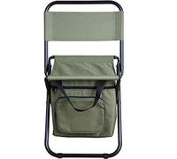 Healeved Silla Plegable Portátil para Pesca y Camping Bolsa Isotérmica Integrada Respaldo Ergonómico Tela Oxford Resistente y Antideslizante Color Verde Militar 1 Unidad Adecuado para