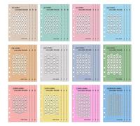 Healeved Sobres de Ahorro Euros A6 6 Agujeros 48 Unidades para Reto de Ahorro Semanal y Registro de Presupuesto Sobres de Papel Sostenibles para Carpeta y Control Financiero