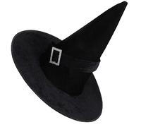 Healeved sombrero de brim Víspera de Todos los disfraz de encabezamiento de gótico traje de sombreros de disfraces de brujas Big Witches Hat Negro