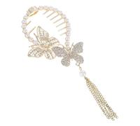 Healeved Sombrero de horquilla Lindos alfileres de cabello clips largos de mandíbula con borlas accesorios para el cabello Accesorios para el cabello para mujeres aleación Silver