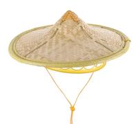 Healeved Sombrero Ninja Japonés de Bambú Natural, Diámetro 30 Cm, Accesorio Cosplay Samurái Masculino, Sombrero Cónico Asiático Ligero para Fiestas y Actuaciones Escénicas Color Aleatorio