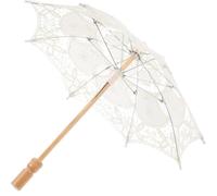 Healeved Sombrilla Decorativa de Encaje para Boda con Mango de Madera Parasol Elegante para Fotografía y Accesorios de Fiesta para Novias y Celebraciones