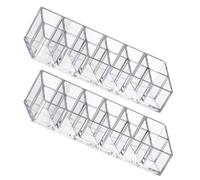 Healeved Soporte Organizador de Pintalabios Transparente de Plástico Doble Capa 12 Compartimentos, Estante Expositor para Barras de Labios y Esmaltes, Adecuado para Tocador y Baño, Paquete