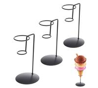 Healeved Soporte Para Conos De Helado De Metal 3 Piezas Con Base Estable 6.1X3.3X3.3 Pulgadas Ideal Para Exhibición De Helados En Hogar Panadería Y Fiesta