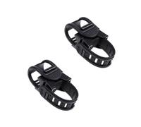 Healeved Soporte para Linterna de Bicicleta Ajustable 360° Negro Clip de Plástico Antideslizante Almohadilla Protectora 2 Piezas para Manillar Accesorio Ciclismo para Luces Delanteras
